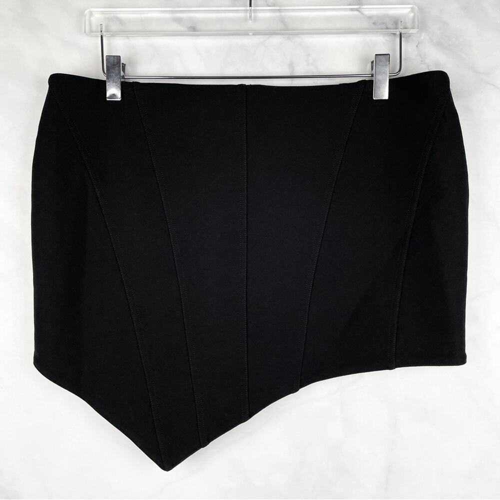 NEW Revolve H:ours Celina Skort Asymmetric Ponte Knit Skirt Corset Sexy Black XL - Picture 5 of 11